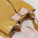Salvatore Ferragamo Vala Hand Bag Enamel Yellow Gold Auth am10303-6