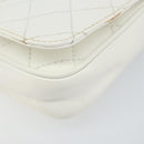 CHANEL Matelasse Chain Shoulder Bag Caviar Skin White Silver CC Auth am10305V-8