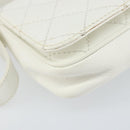 CHANEL Matelasse Chain Shoulder Bag Caviar Skin White Silver CC Auth am10305V-15