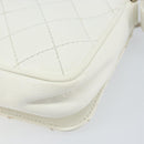 CHANEL Matelasse Chain Shoulder Bag Caviar Skin White Silver CC Auth am10305V-16