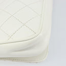 CHANEL Matelasse Chain Shoulder Bag Caviar Skin White Silver CC Auth am10305V-17