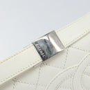 CHANEL Matelasse Chain Shoulder Bag Caviar Skin White Silver CC Auth am10305V-18