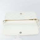 CHANEL Matelasse Chain Shoulder Bag Caviar Skin White Silver CC Auth am10305V-19