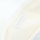 CHANEL Matelasse Chain Shoulder Bag Caviar Skin White Silver CC Auth am10305V-20