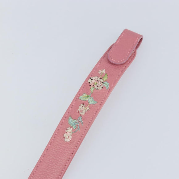 Christian Dior CD Flower Belt Leather Size 85 Pink Auth am10306V