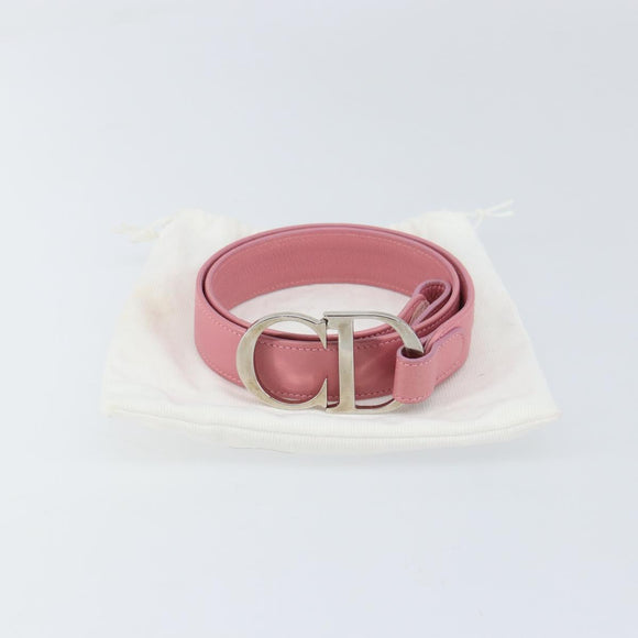 Christian Dior CD Flower Belt Leather Size 85 Pink Auth am10306V