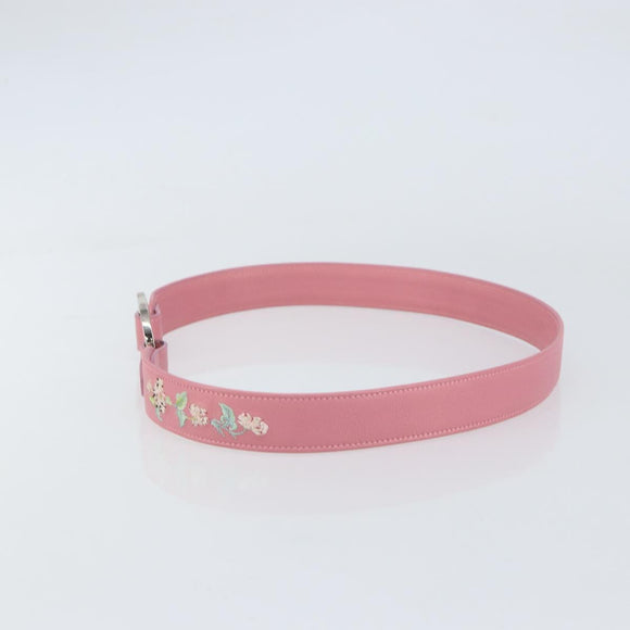 Christian Dior CD Flower Belt Leather Size 85 Pink Auth am10306V