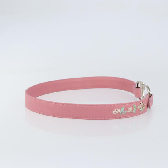 Christian Dior CD Flower Belt Leather Size 85 Pink Auth am10306V