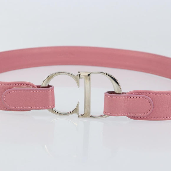 Christian Dior CD Flower Belt Leather Size 85 Pink Auth am10306V