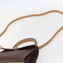 CELINE Macadam Canvas Hand Bag PVC Leather 2way Brown Gold Auth am10307V-14