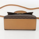 CELINE Macadam Canvas Hand Bag PVC Leather 2way Brown Gold Auth am10307V-5