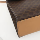 CELINE Macadam Canvas Hand Bag PVC Leather 2way Brown Gold Auth am10307V-16