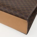 CELINE Macadam Canvas Hand Bag PVC Leather 2way Brown Gold Auth am10307V-17