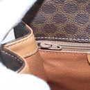 CELINE Macadam Canvas Hand Bag PVC Leather 2way Brown Gold Auth am10307V-20