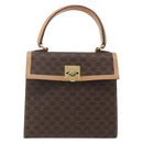 CELINE Macadam Canvas Hand Bag PVC Leather 2way Brown Gold Auth am10307V-13