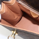 CELINE Macadam Canvas Hand Bag PVC Leather 2way Brown Gold Auth am10307V-22