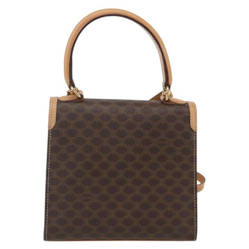 CELINE Macadam Canvas Hand Bag PVC Leather 2way Brown Gold Auth am10307V - 0