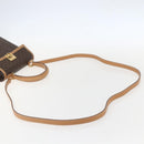 CELINE Macadam Canvas Hand Bag PVC Leather 2way Brown Gold Auth am10307V-9