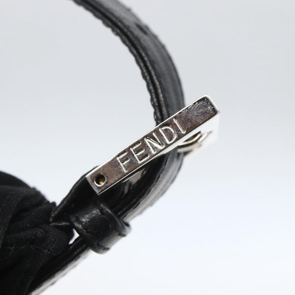 FENDI Jersey Mamma bucket Shoulder Bag Nylon Black Silver Auth am10308V