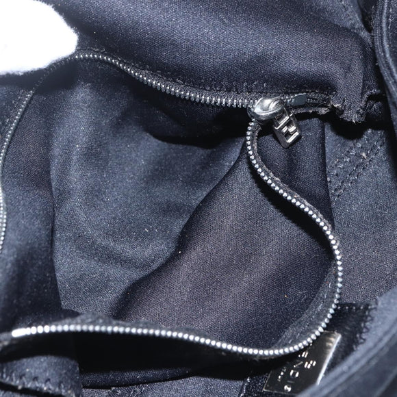 FENDI Jersey Mamma bucket Shoulder Bag Nylon Black Silver Auth am10308V