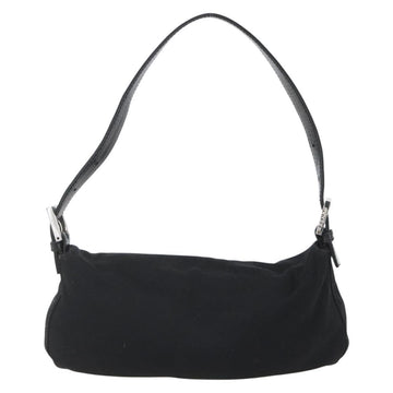 FENDI Jersey Mamma bucket Shoulder Bag Nylon Black Silver Auth am10308V - 0