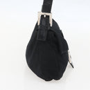 FENDI Jersey Mamma bucket Shoulder Bag Nylon Black Silver Auth am10308V-3