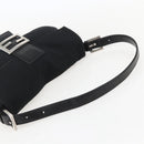 FENDI Jersey Mamma bucket Shoulder Bag Nylon Black Silver Auth am10308V-7