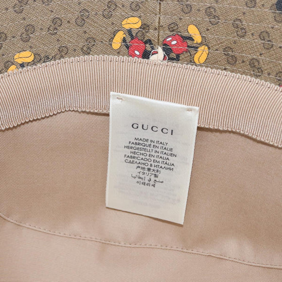 GUCCI Micro GG Supreme Disney Hat PVC Size M Beige 602978 Auth am10313SAM
