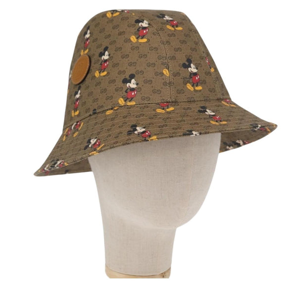 GUCCI Micro GG Supreme Disney Hat PVC Size M Beige 602978 Auth am10313SAM