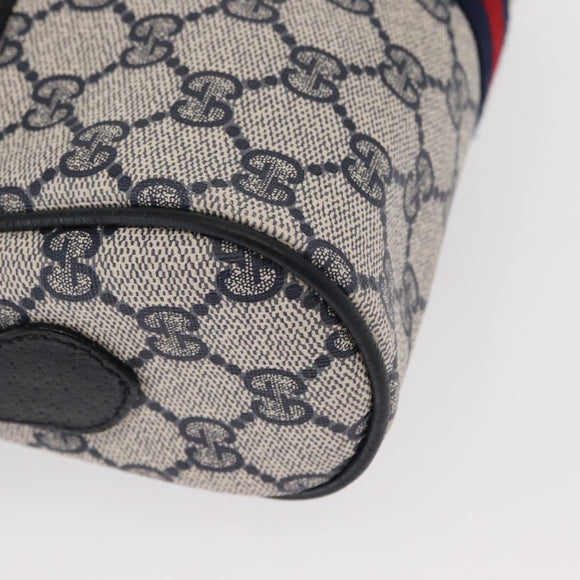 GUCCI GG Supreme Sherry Line Shoulder Bag PVC Navy Red 89 02 004 Auth am10314