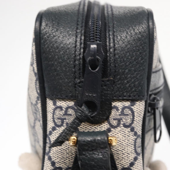 GUCCI GG Supreme Sherry Line Shoulder Bag PVC Navy Red 89 02 004 Auth am10314