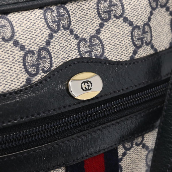 GUCCI GG Supreme Sherry Line Shoulder Bag PVC Navy Red 89 02 004 Auth am10314