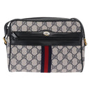 GUCCI GG Supreme Sherry Line Shoulder Bag PVC Navy Red 89 02 004 Auth am10314-13