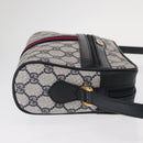 GUCCI GG Supreme Sherry Line Shoulder Bag PVC Navy Red 89 02 004 Auth am10314-3