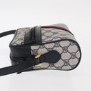 GUCCI GG Supreme Sherry Line Shoulder Bag PVC Navy Red 89 02 004 Auth am10314-4