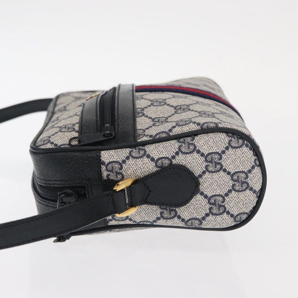 GUCCI GG Supreme Sherry Line Shoulder Bag PVC Navy Red 89 02 004 Auth am10314