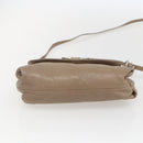 Chloe Lily Hand Bag Leather 2way Beige Silver Auth am10316-5