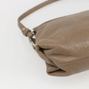 Chloe Lily Hand Bag Leather 2way Beige Silver Auth am10316-17