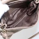 Chloe Lily Hand Bag Leather 2way Beige Silver Auth am10316-11