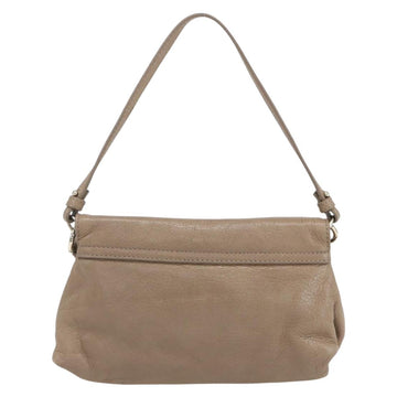 Chloe Lily Hand Bag Leather 2way Beige Silver Auth am10316 - 0