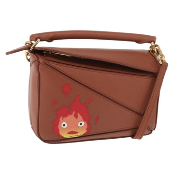 LOEWE Mini Puzzle Loewe x Studio Ghibli Calcifer Bag 2way Brown Auth am10317SM