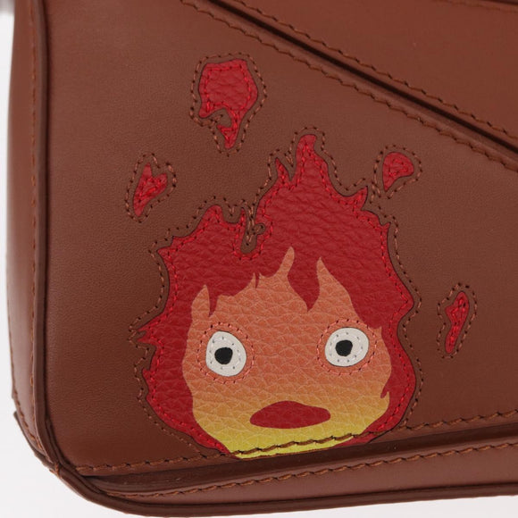 LOEWE Mini Puzzle Loewe x Studio Ghibli Calcifer Bag 2way Brown Auth am10317SM