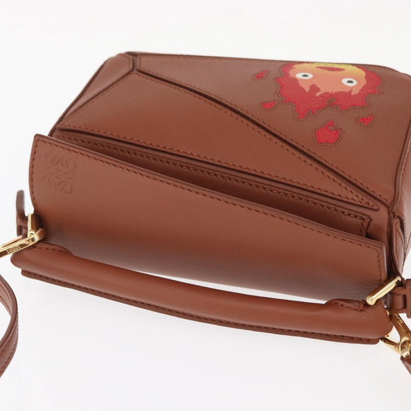 LOEWE Mini Puzzle Loewe x Studio Ghibli Calcifer Bag 2way Brown Auth am10317SM