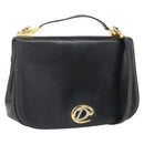 Christian Dior Hand Bag Leather 2way Black Gold Auth am10322-1