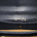 Christian Dior Hand Bag Leather 2way Black Gold Auth am10322-18