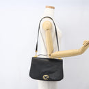Christian Dior Hand Bag Leather 2way Black Gold Auth am10322-24