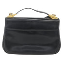 Christian Dior Hand Bag Leather 2way Black Gold Auth am10322-2