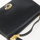 Christian Dior Hand Bag Leather 2way Black Gold Auth am10322-6