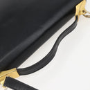 Christian Dior Hand Bag Leather 2way Black Gold Auth am10322-7