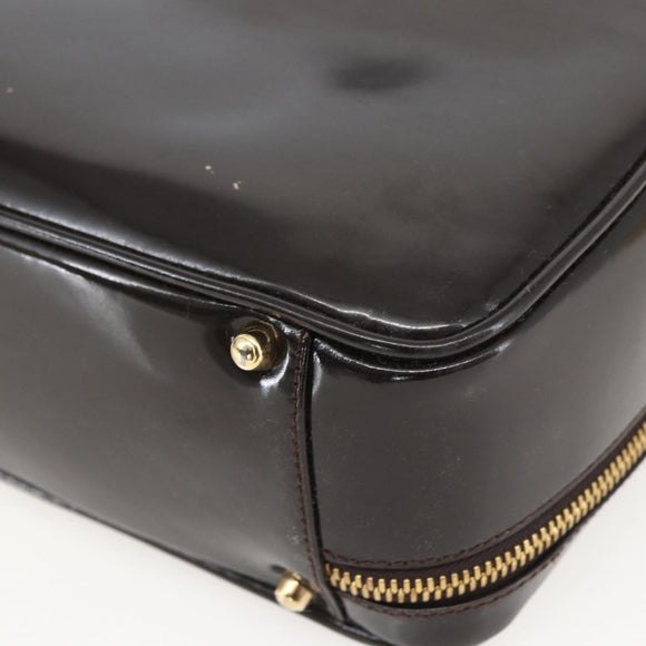 GUCCI Vanity Bag Tasche Emaille 2way Braun Gold 000 2122 0565 Auth am10324